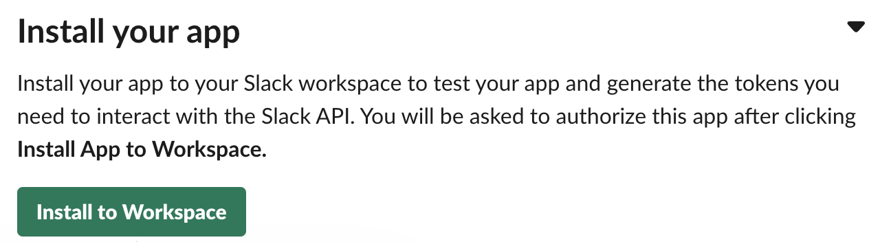 Install Slack App in Workspace